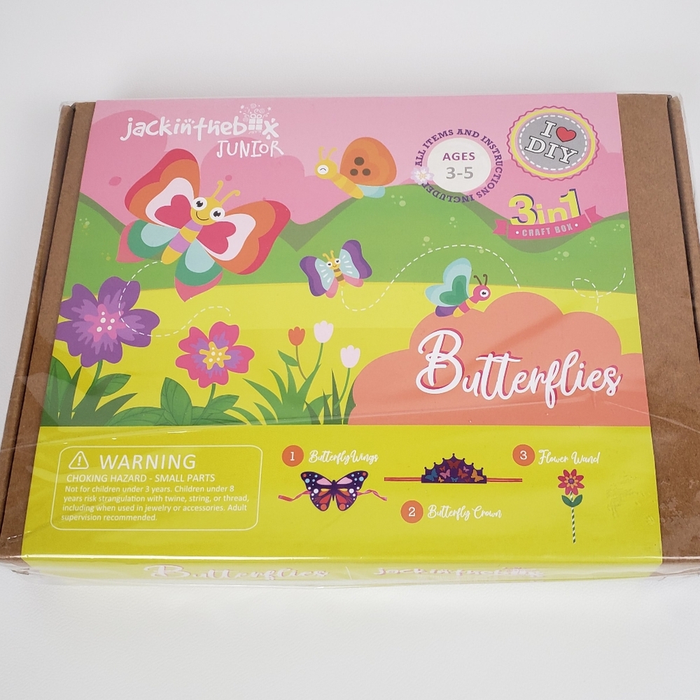 Jackinthebox Juniors Butterflies Craft Kit DIY Butterfly Wings Crown Wand